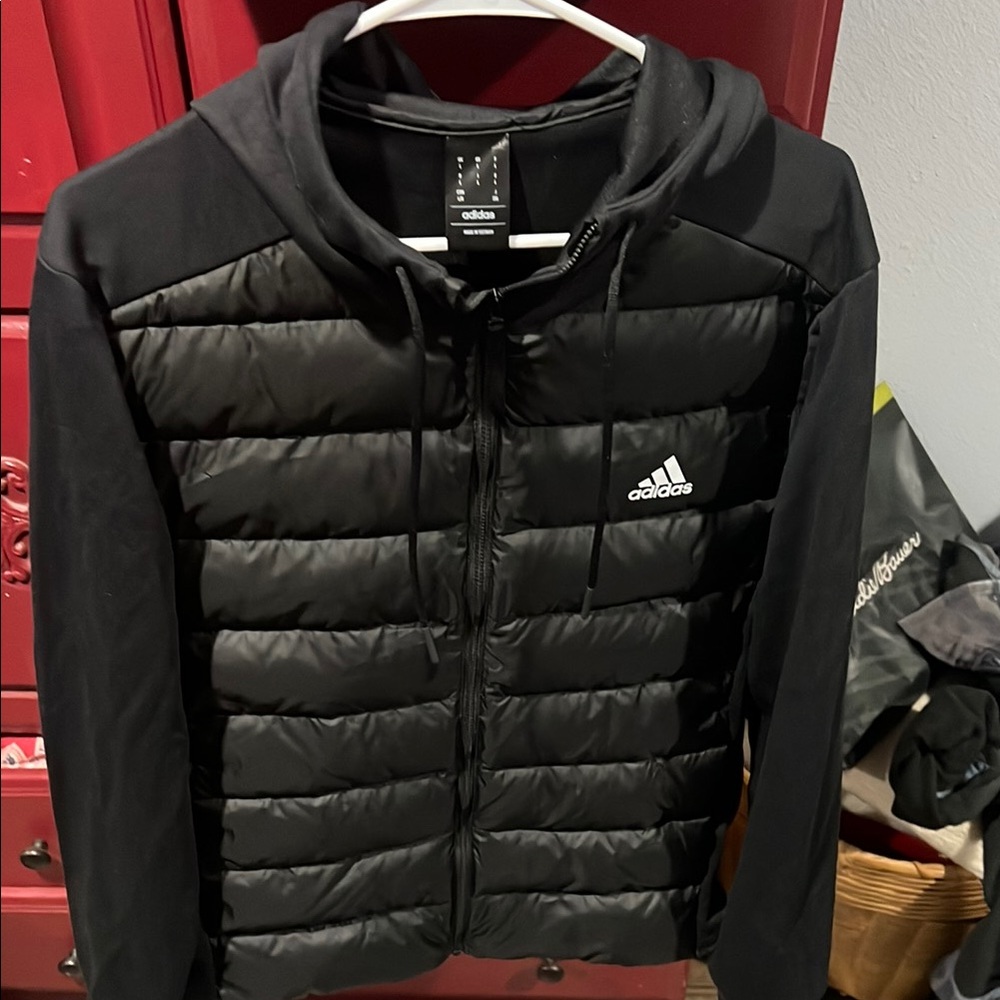 Adidas Black Puffer Jacket with Hood